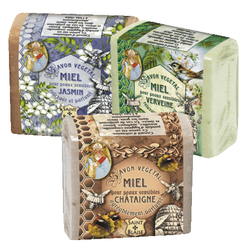 Lot promotionnel: savon miel & chataîgne+ savon miel & verveine+ savon miel & jasmin