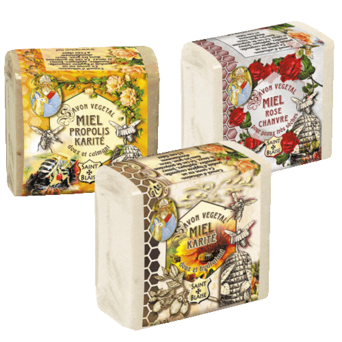Lot promotionnel: savon à la propolis & karité + savon au miel & karité + savon miel & rose