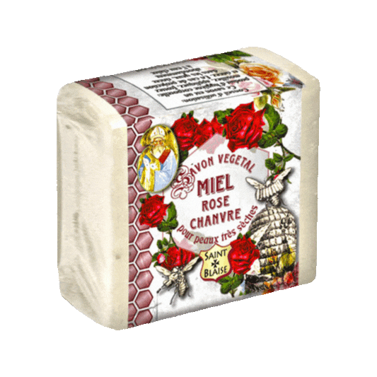 Savon végétal au miel, rose et chanvre 100g